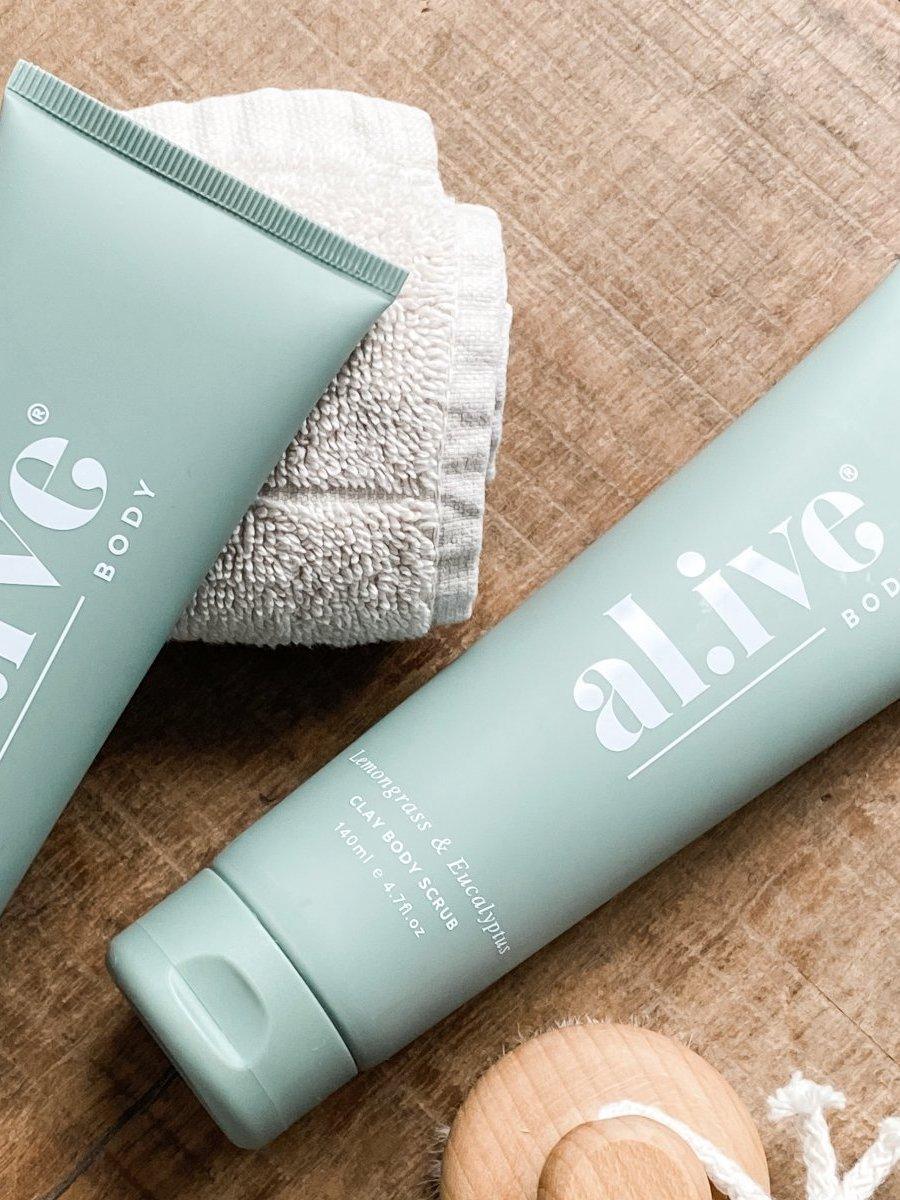 Alive Body Clay Scrub - Lemongrass & Eucalyptus - Lime Tree Bower